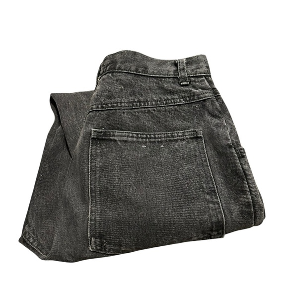 Los Questa Women’s Vintage High Rise Tapered Black Jeans Button Fly Size 9 - Picture 3 of 4